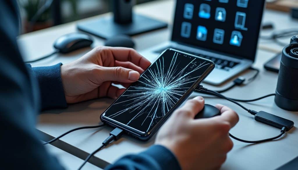 Récupérer données Samsung écran cassé sans débogage usb